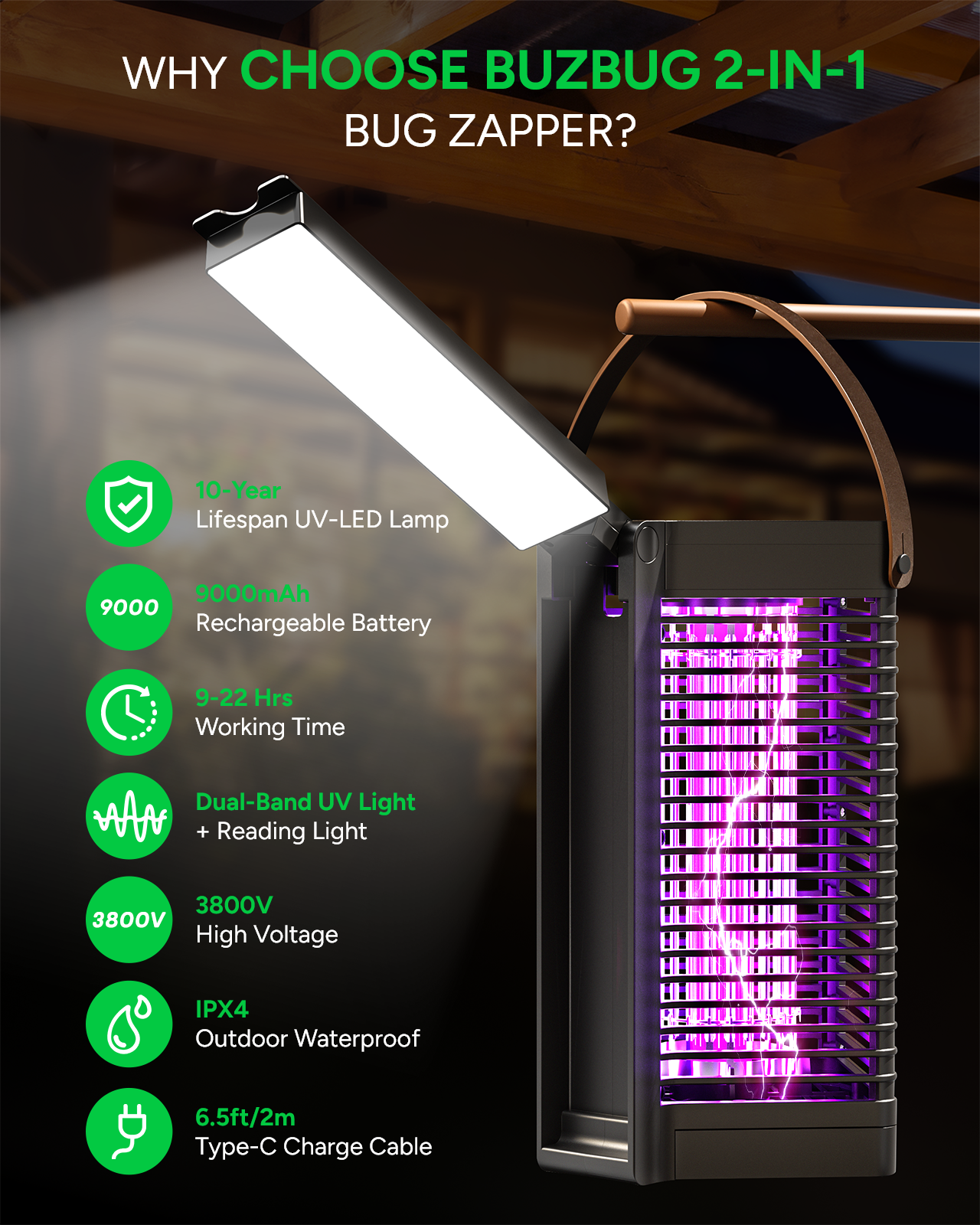 Buzbug MO-019B Outdoor Bug Zapper