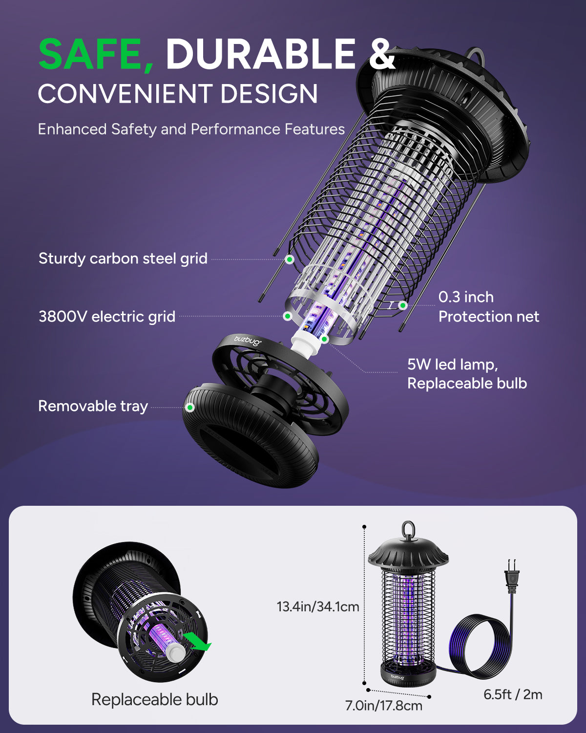 Buzbug MO008C Outdoor LED Bug Zapper