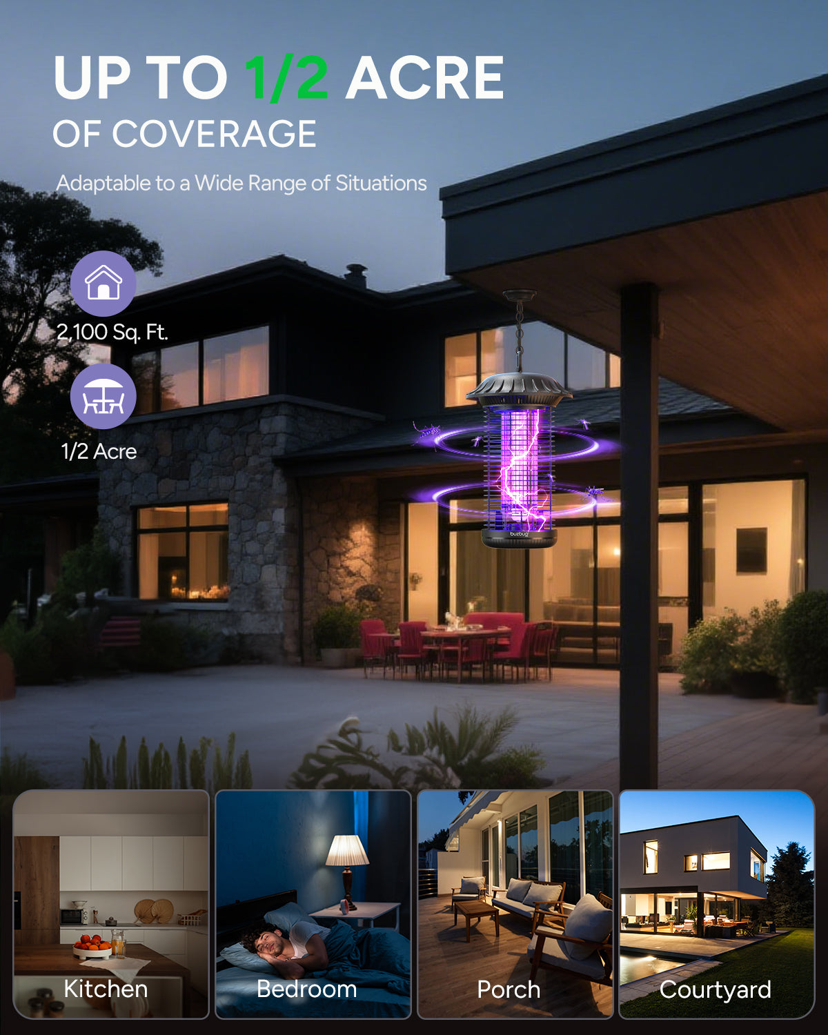 Buzbug MO008C Outdoor LED Bug Zapper